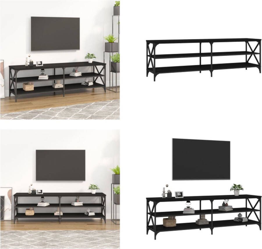 VidaXL Tv-meubel 160x40x50 cm bewerkt hout zwart Tv-kast Tv-kasten Tv-meubel Hifi-meubel