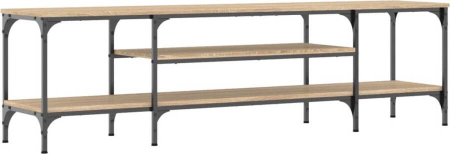 VidaXL -Tv-meubel-161x35x45-cm-bewerkt-hout-en-ijzer-sonoma-eikenkleur - Foto 5