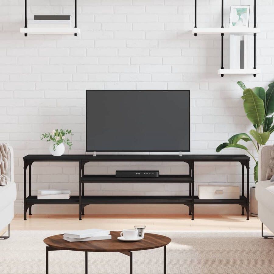 VidaXL Tv meubel 161x35x45 cm spaanplaat en ijzer zwart