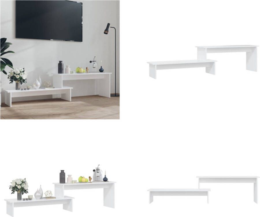 VidaXL Tv-meubel 180x30x43 cm bewerkt hout wit Tv-meubel Tv-meubels Tv-meubelen Tv-meubilair