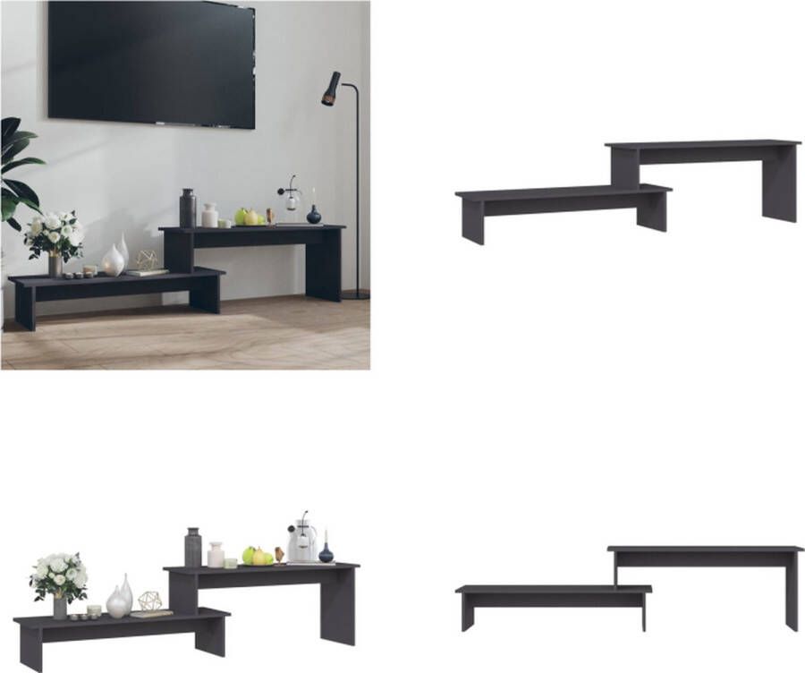 VidaXL Tv-meubel 180x30x43 cm bewerkt hout grijs Tv-meubel Tv-meubels Tv-meubelen Tv-meubilair