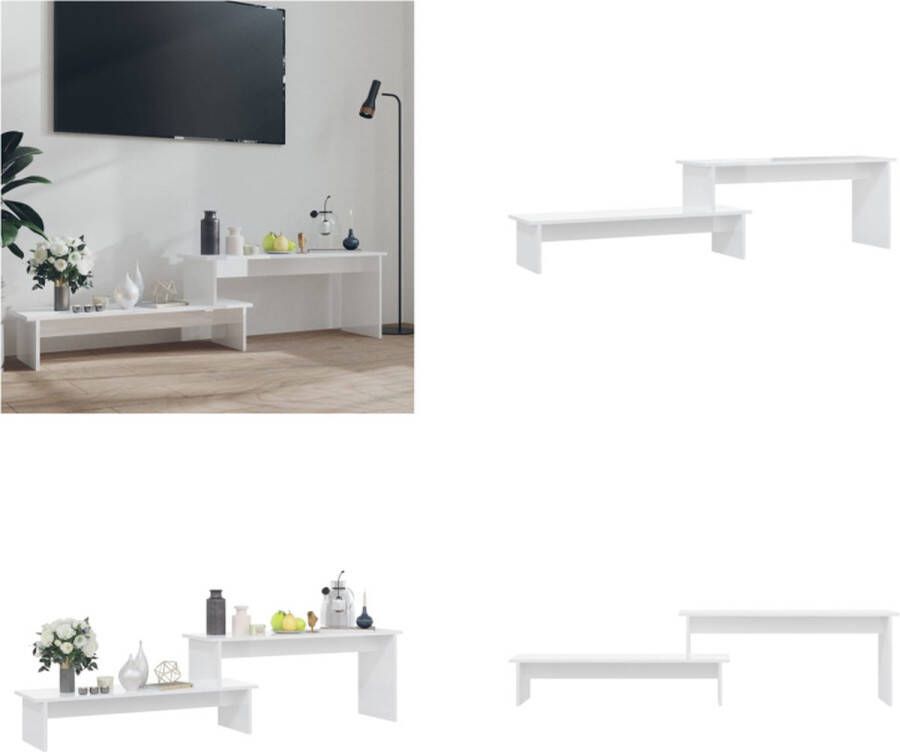 VidaXL Tv-meubel 180x30x43 cm spaanplaat hoogglans wit Tv-meubel Tv-meubels Tv-meubelen Tv-meubilair