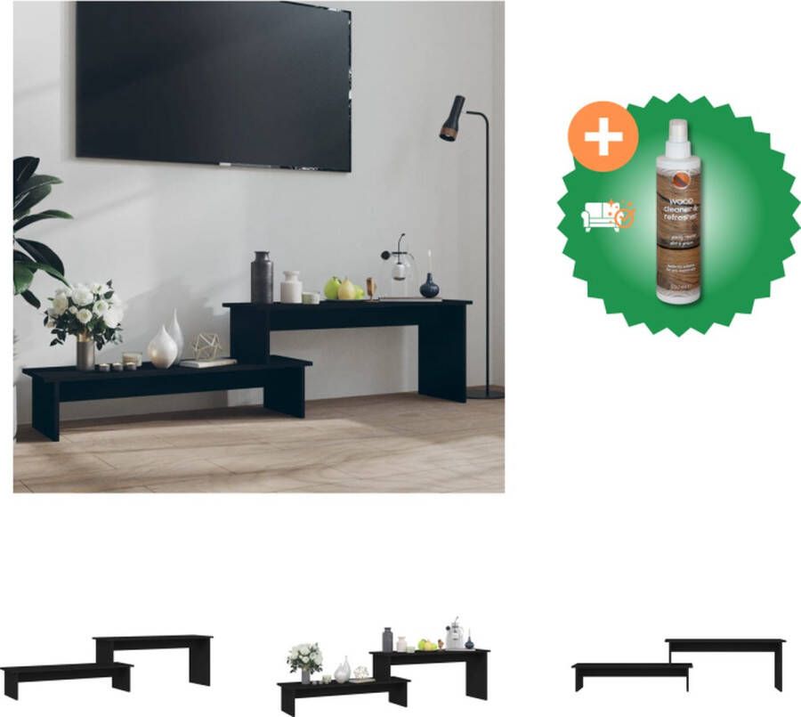 VidaXL Tv-meubel 180x30x43 cm spaanplaat zwart Kast Inclusief Houtreiniger en verfrisser