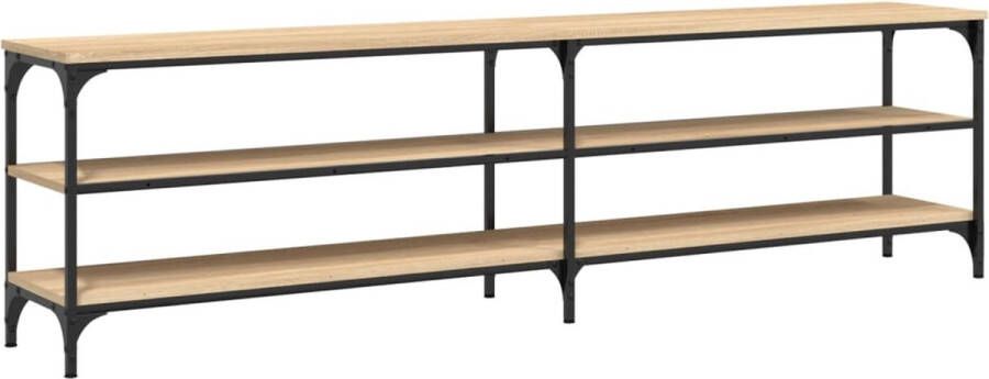 VidaXL -Tv-meubel-180x30x50-cm-bewerkt-hout-metaal-sonoma-eikenkleurig - Foto 2