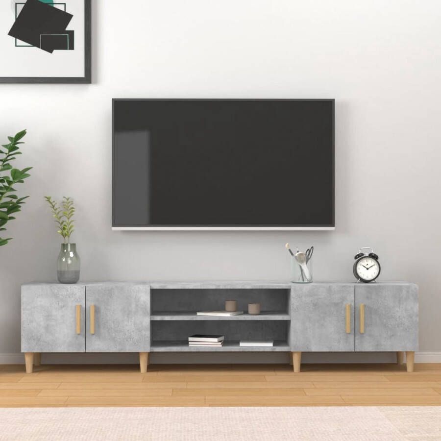 VidaXL -Tv-meubel-180x31 5x40-cm-bewerkt-hout-betongrijs - Foto 3