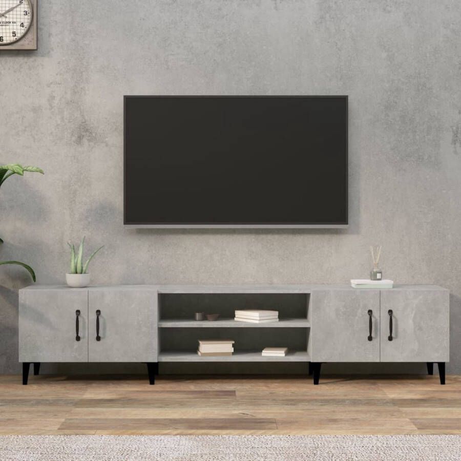 VidaXL -Tv-meubel-180x31 5x40-cm-bewerkt-hout-betongrijs - Foto 2