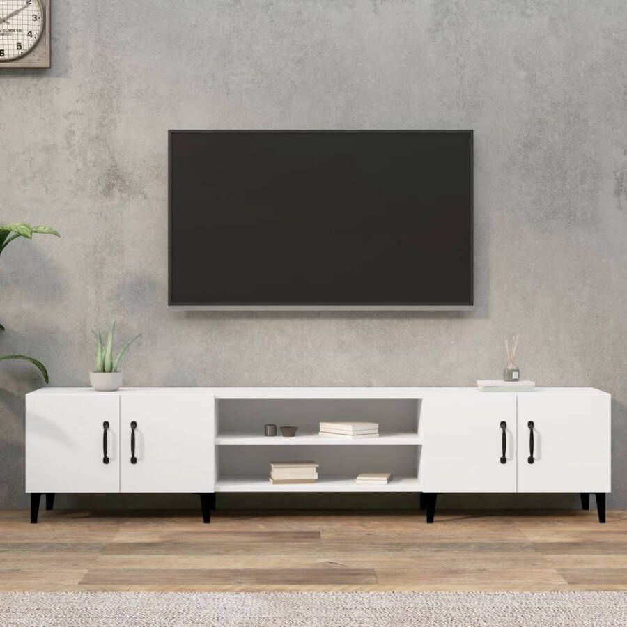 VidaXL -Tv-meubel-180x31 5x40-cm-bewerkt-hout-wit - Foto 1