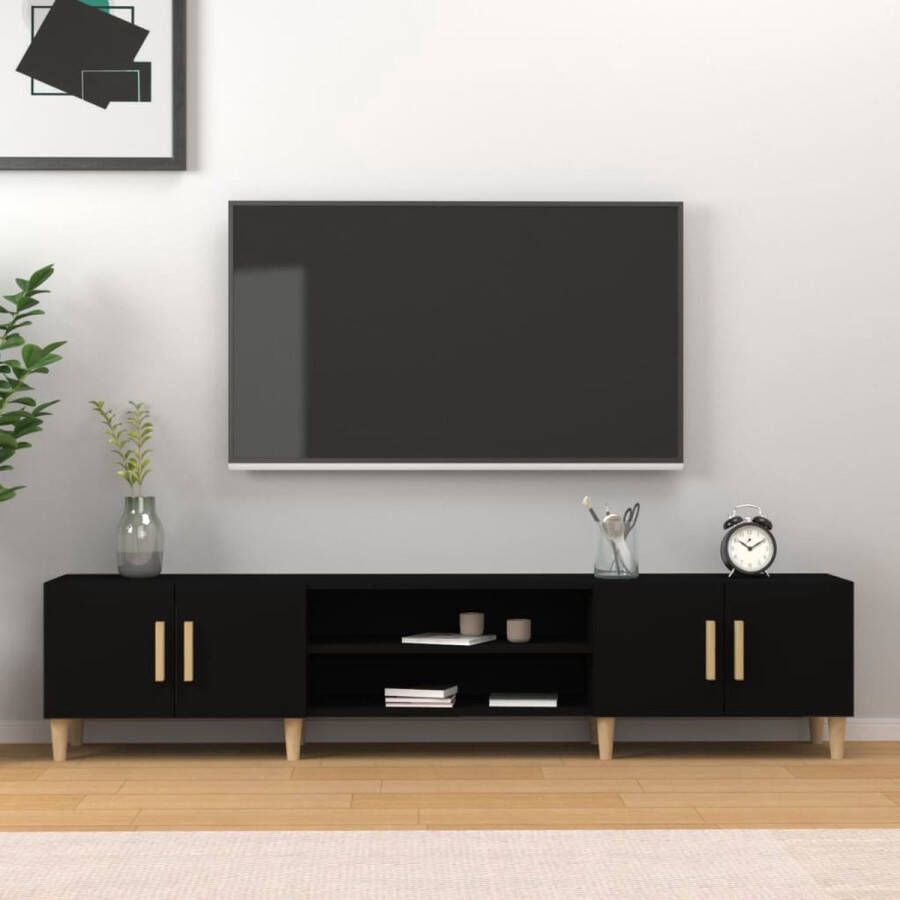 VidaXL Tv meubel 180x31 5x40 cm spaanplaat zwart