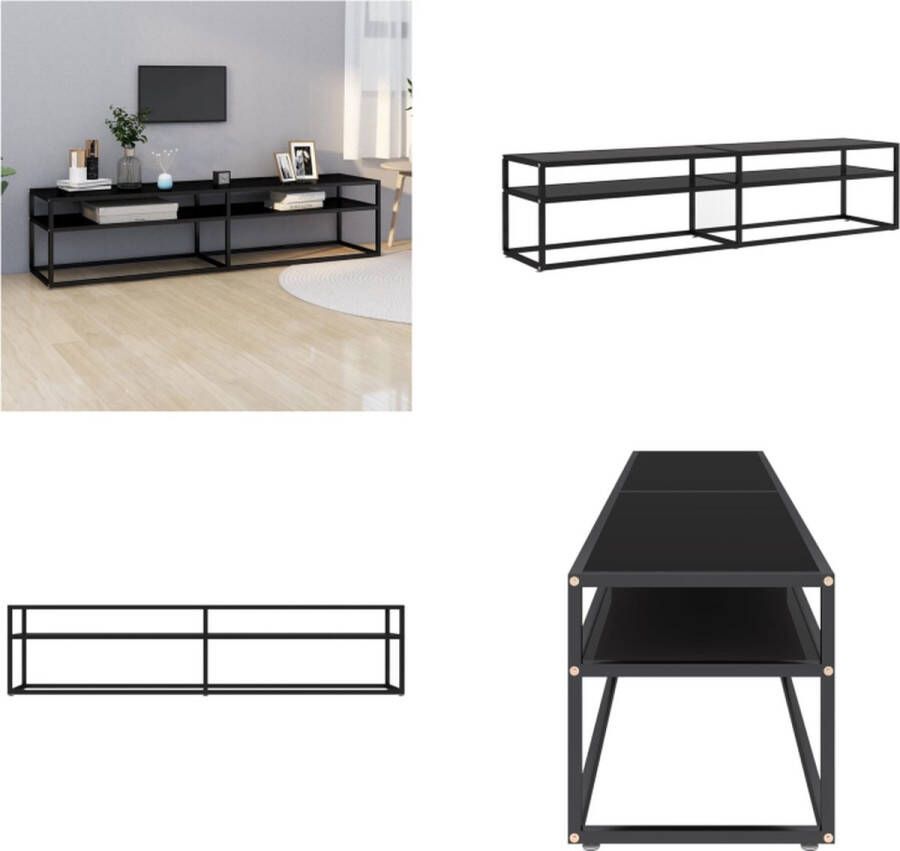 VidaXL Tv-meubel 180x40x40 5 cm gehard glas zwart Tv-meubel Tv-meubelen Tv Kast Opbergkast