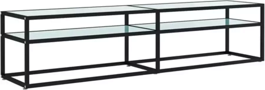 VIDAXL Tv-meubel 180x40x40 5 cm gehard glas witmarmerkleurig - Foto 2