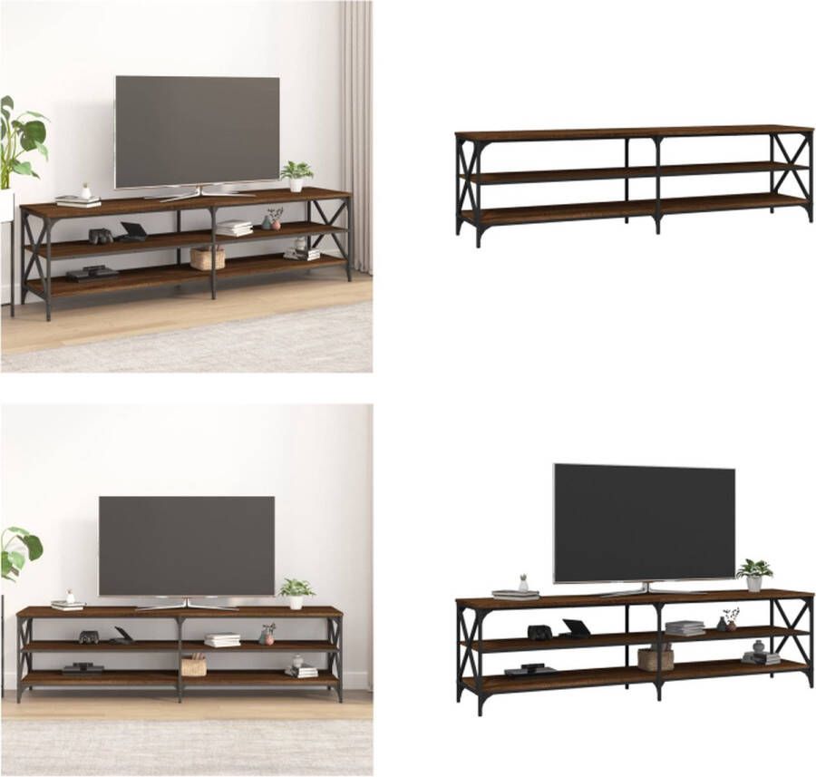 VidaXL Tv-meubel 180x40x50 cm bewerkt hout bruineikenkleurig Tv-meubel Tv-meubelen Tv-standaard Televisiemeubel