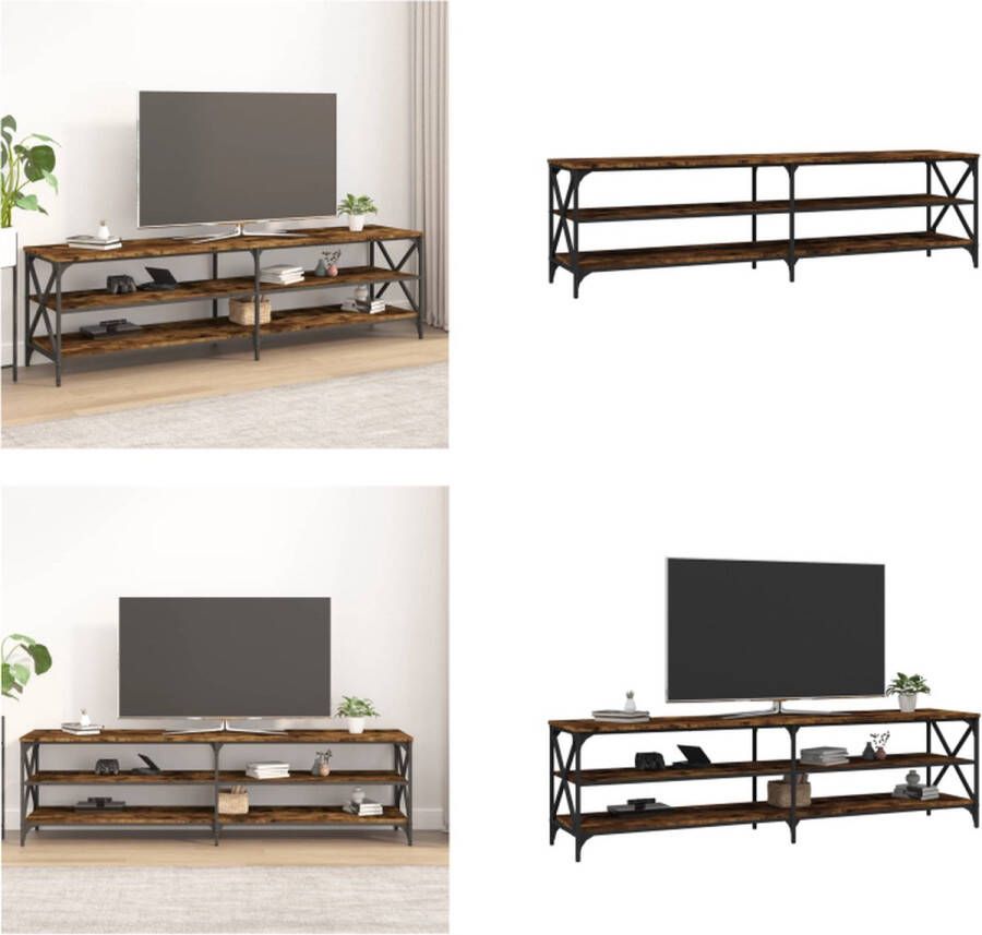 VidaXL Tv-meubel 180x40x50 cm bewerkt hout gerookt eikenkleurig Tv-meubel Tv-meubelen Tv-standaard Televisiemeubel