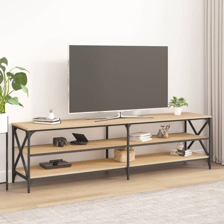 VidaXL -Tv-meubel-180x40x50-cm-bewerkt-hout-sonoma-eikenkleurig - Foto 3