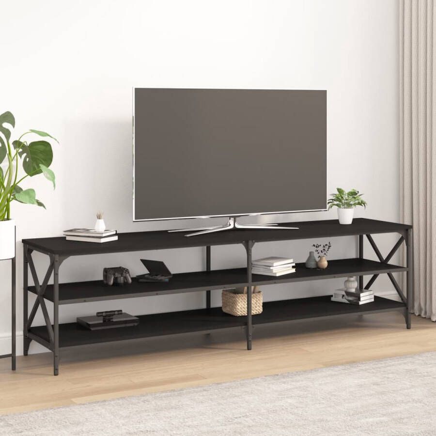 VidaXL -Tv-meubel-180x40x50-cm-bewerkt-hout-zwart - Foto 3