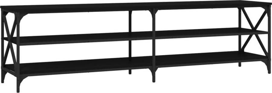 VidaXL -Tv-meubel-180x40x50-cm-bewerkt-hout-zwart - Foto 2