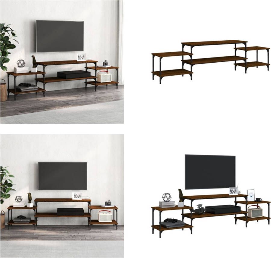 VidaXL Tv-meubel 197x35x52 cm bewerkt hout bruineikenkleurig Tv-kast Tv-kasten Tv-meubel Hifi-meubel