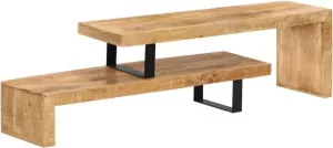 VidaXL Tv meubel 2 delen massief mangohout