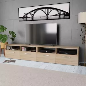 VidaXL Tv meubel 2 stuks spaanplaat 95x35x36 cm eikenhout