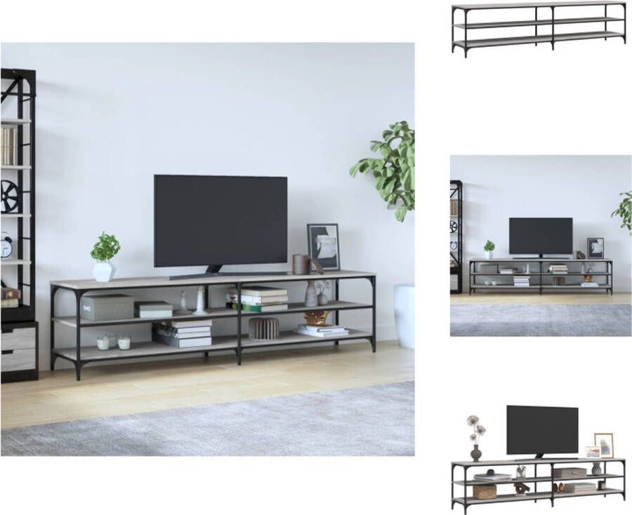 VidaXL Tv Meubel Tv Meubels Tv Wandmeubel Tv Tafel Tv-meubel 200x30x50 cm bewerkt hout metaal grijs sonoma eiken