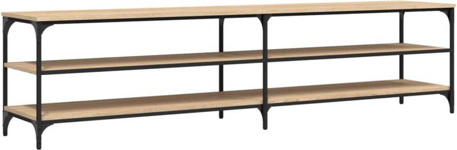 VidaXL -Tv-meubel-200x30x50-cm-bewerkt-hout-metaal-sonoma-eikenkleurig - Foto 2