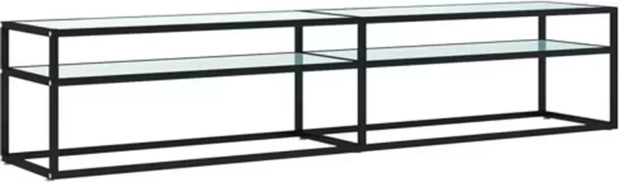 VIDAXL Tv-meubel 200x40x40 5 cm gehard glas witmarmerkleurig - Foto 2