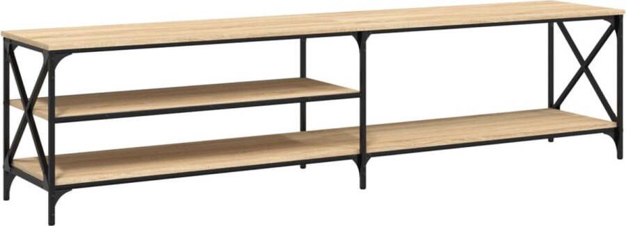 VidaXL -Tv-meubel-200x40x50-cm-bewerkt-hout-metaal-sonoma-eikenkleurig - Foto 2