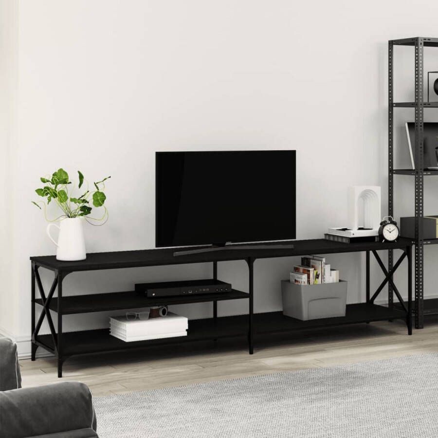 VidaXL Tv meubel 200x40x50 cm zwart spaanplaat en metaal