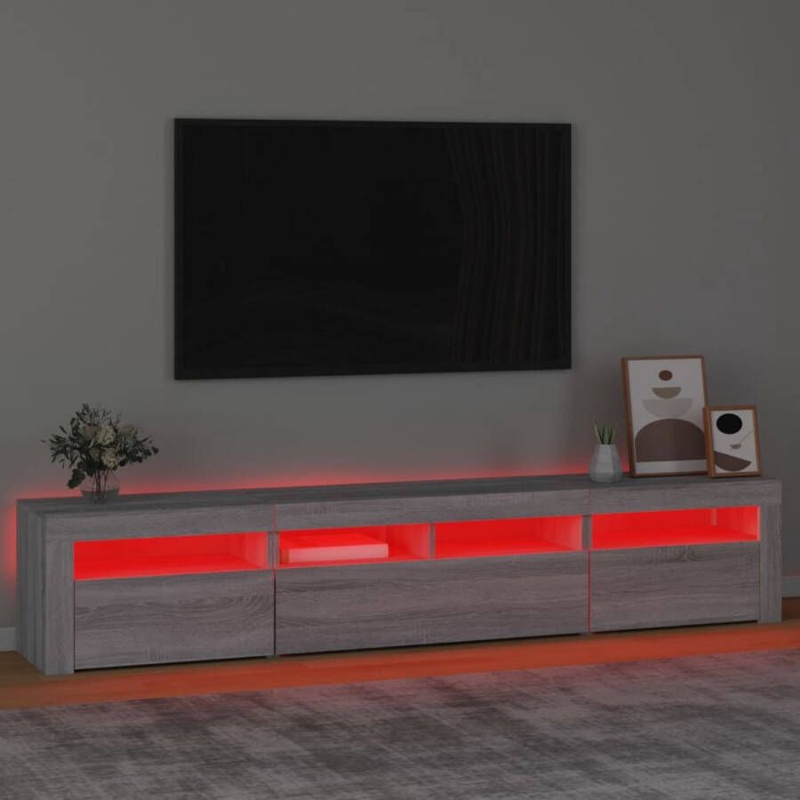 VidaXL Tv-kast Tv-kasten Tv-meubel Met LED-verlichting Tv-meubel met LED-verlichting 210x35x40 cm grijs sonoma eiken - Foto 2