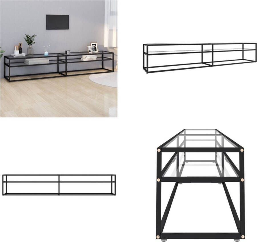 VidaXL Tv-meubel 220x40x40-5 cm gehard glas transparant Tv-meubel Tv-meubelen Televisiemeubel Televisiekast