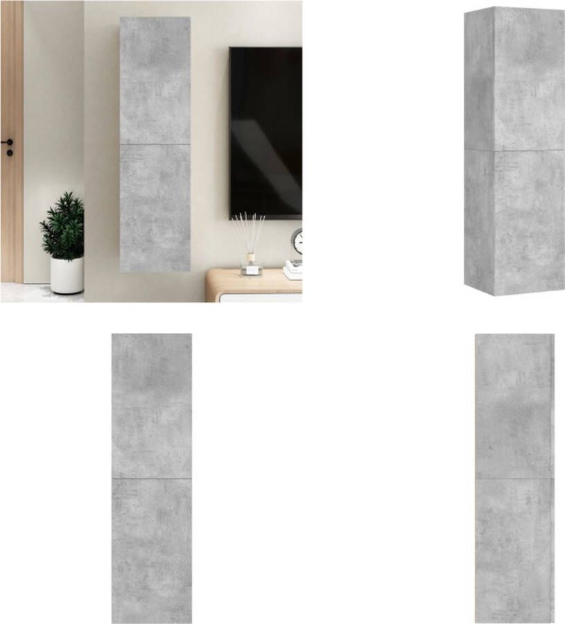 VidaXL Tv-meubel 30 5x30x110 cm bewerkt hout betongrijs Tv-kast Tv-kasten Televisiekast Televisiekasten