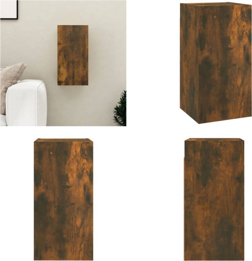 VidaXL Tv-meubel 30 5x30x60 cm bewerkt hout gerookt eikenkleurig Tv-kast Tv-kasten Tv-meubel Met LED-verlichting