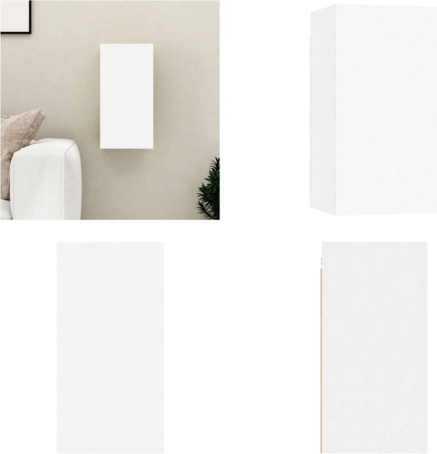 VidaXL Tv-meubel 30 5x30x60 cm bewerkt hout wit Tv-kast Tv-kasten Televisiekast Televisiekasten