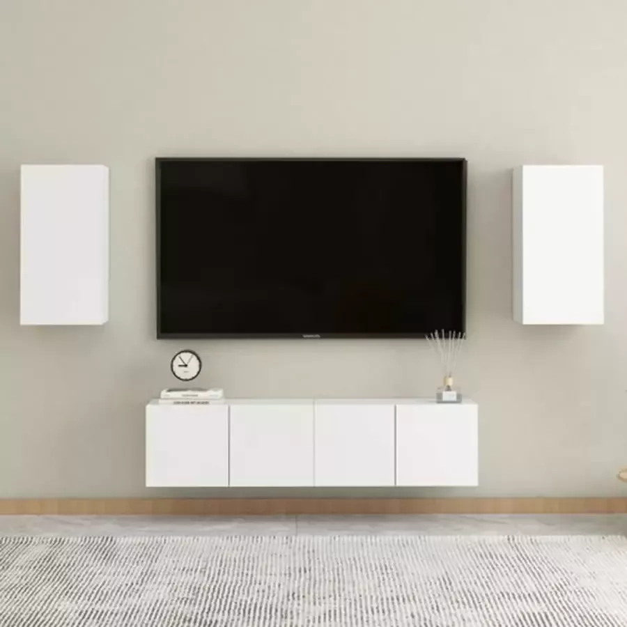 VidaXL -Tv-meubel-30 5x30x60-cm-bewerkt-hout-wit - Foto 4