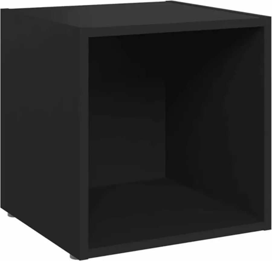 VIDAXL Tv-meubel 37x35x37 cm bewerkt hout zwart - Foto 4