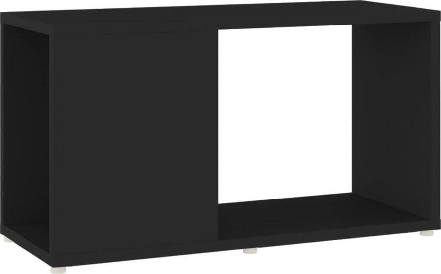 VidaXL Tv-meubel Zwart Bewerkt hout 60x24x32 cm Tv-kast Salontafel Houten Tv-stand Zwarte Tv-kast Media Kast Entertainment Center Livingroom Furniture Woonkamerdecoratie Modern Tv Stand Minimalistisch Tv-meubel