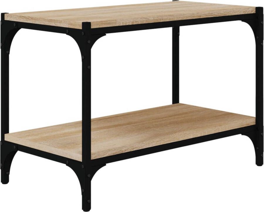 VidaXL -Tv-meubel-60x33x41-cm-bewerkt-hout-en-staal-sonoma-eikenkleurig - Foto 2