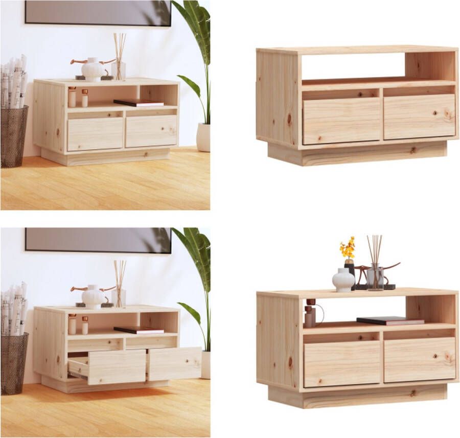VidaXL Tv-meubel 60x35x37 cm massief grenenhout Tv-meubel Tv-meubelen Opbergkast Televisiekast