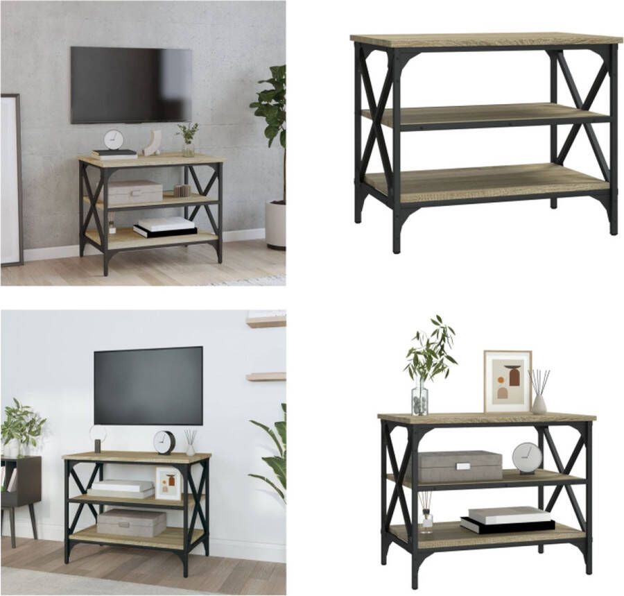 VidaXL Tv-meubel 60x40x50 cm bewerkt hout sonoma eikenkleurig Tv-kast Tv-kasten Tv-meubel Hifi-meubel