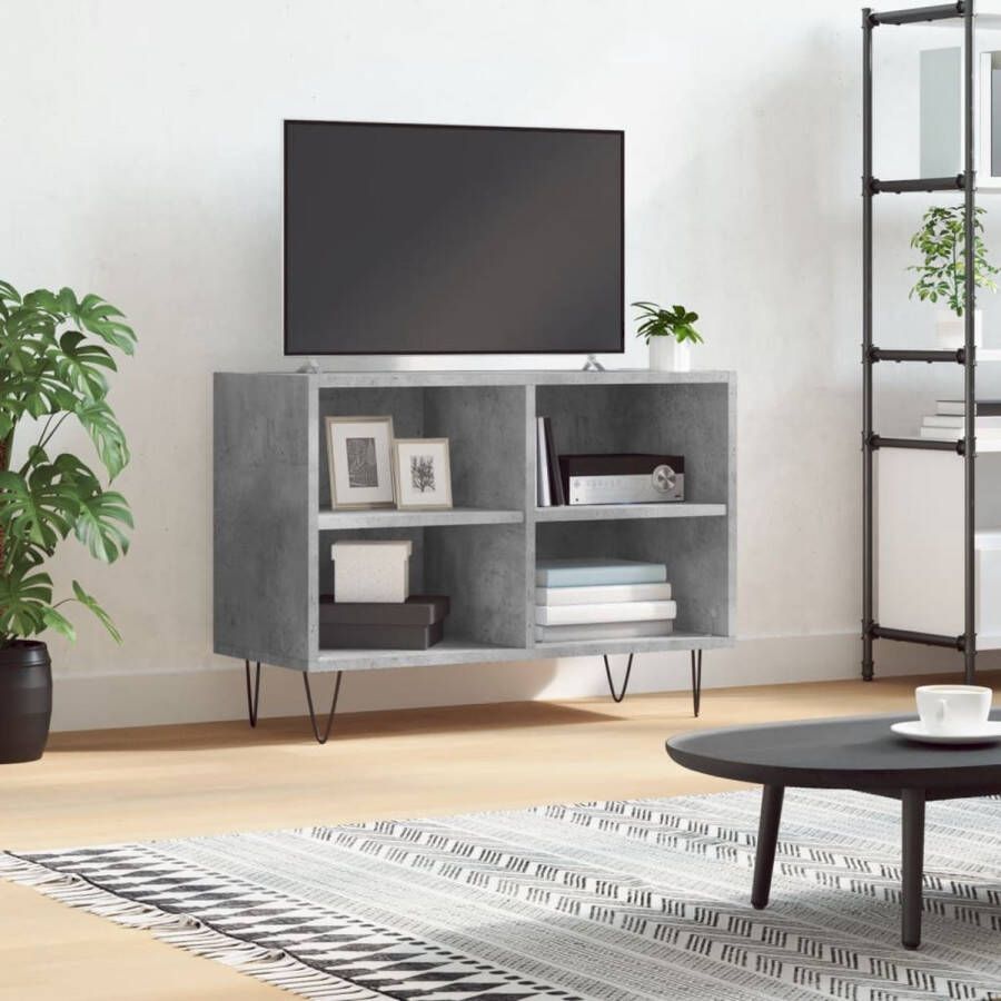 VidaXL -Tv-meubel-69 5x30x50-cm-bewerkt-hout-betongrijs - Foto 3