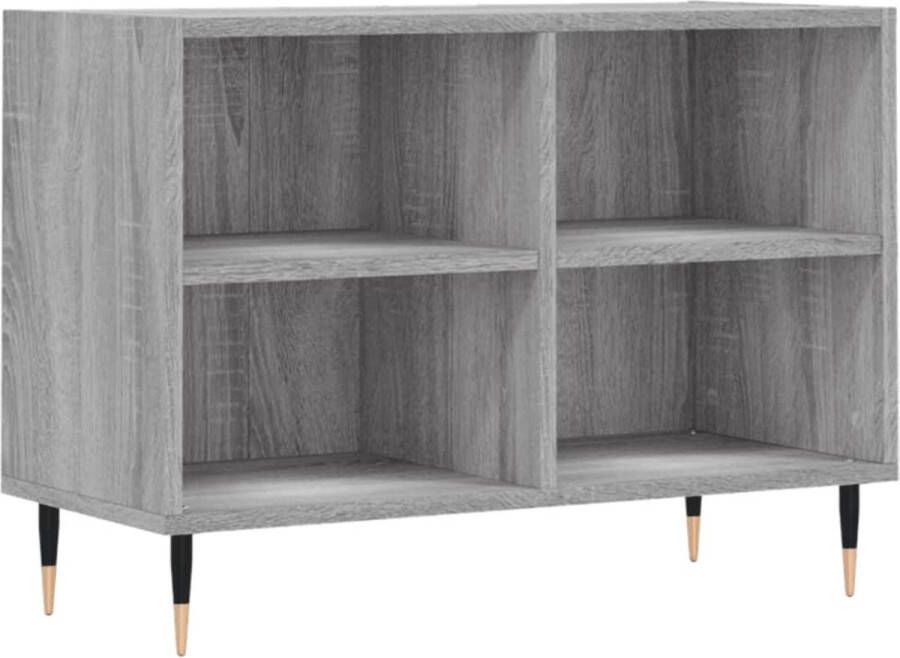 The Living Store TV-meubel TV-kast 69.5 x 30 x 50 cm Grijs sonoma eiken Bewerkt hout en ijzer Tv Kast Tv Stand Tv Meubel Grijze Tv Kast Houten Tv Kast - Foto 4