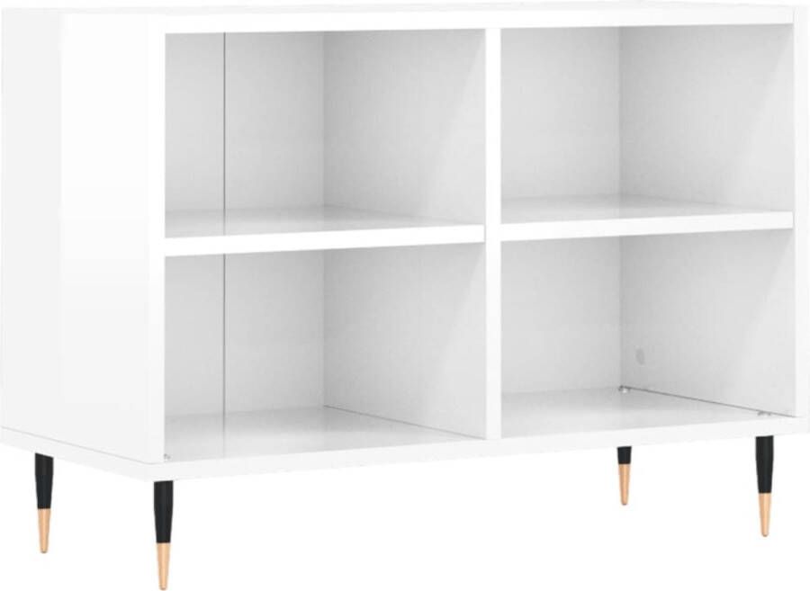 VidaXL -Tv-meubel-69 5x30x50-cm-bewerkt-hout-hoogglans-wit - Foto 2
