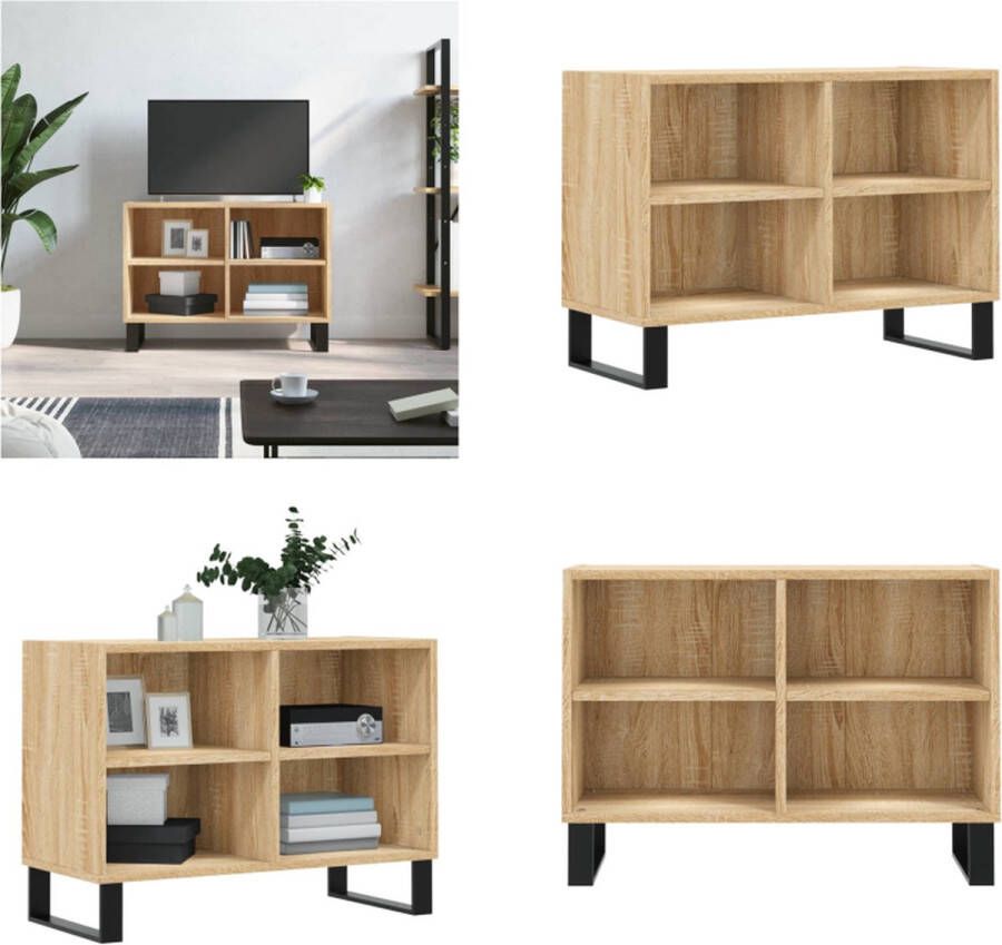 vidaXL Tv-meubel 69-5x30x50 cm bewerkt hout sonoma eikenkleurig Tv-meubel Tv-meubelen Tv Kast Opbergkast