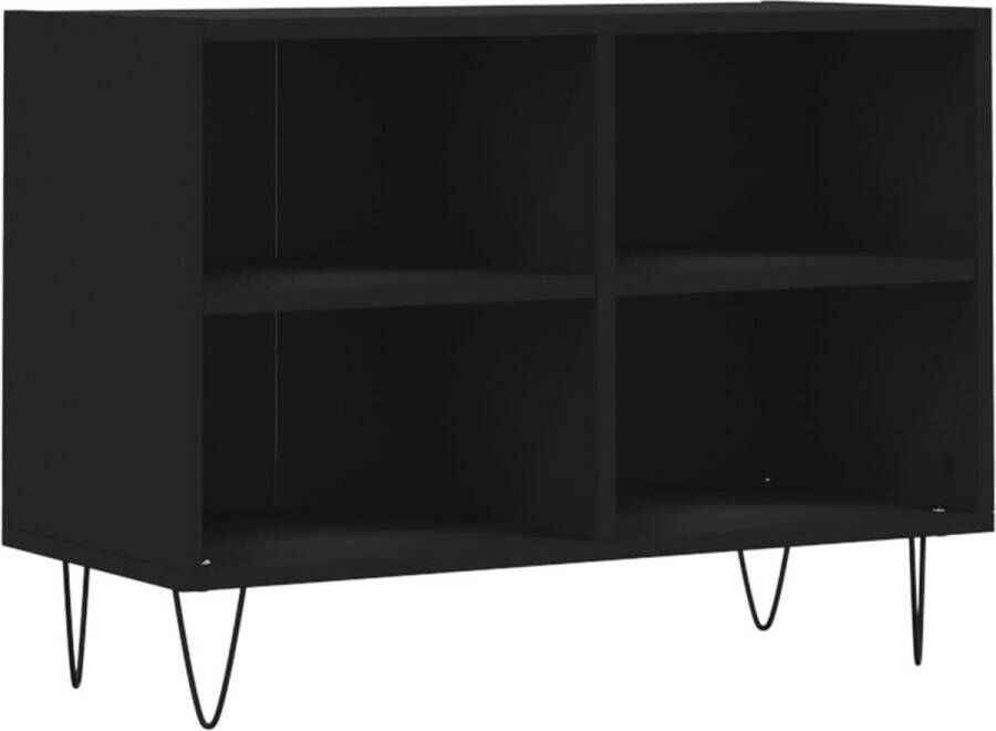 VidaXL -Tv-meubel-69 5x30x50-cm-bewerkt-hout-zwart - Foto 1