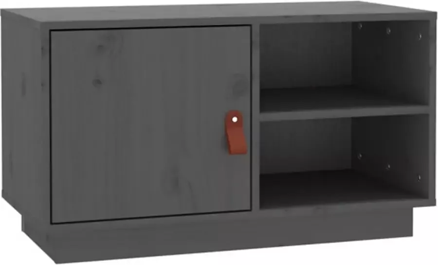 VidaXL -Tv-meubel-70x34x40-cm-massief-grenenhout-grijs - Foto 4