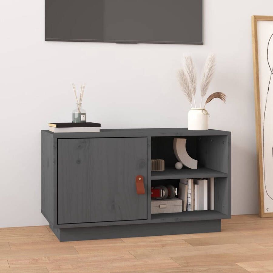 VidaXL -Tv-meubel-70x34x40-cm-massief-grenenhout-grijs