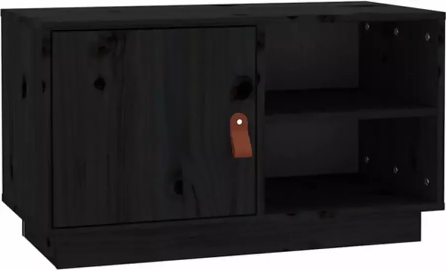 VidaXL -Tv-meubel-70x34x40-cm-massief-grenenhout-zwart - Foto 4