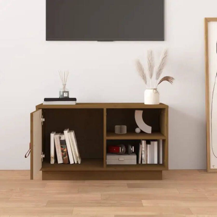 VidaXL -Tv-meubel-70x34x40-cm-massief-grenenhout-zwart