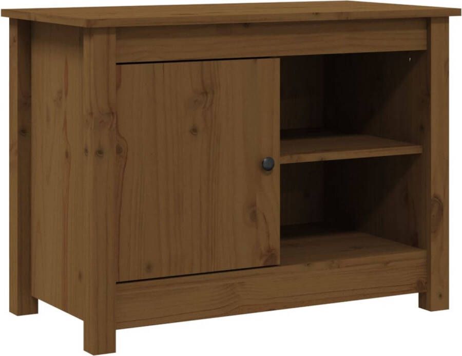 VidaXL Tv-meubel massief grenenhout honingbruin Tv-meubel Houten Tv-meubel Salontafel Livingroom Furniture Grenoble Houtsoort Bruine Tv Kast - Foto 2