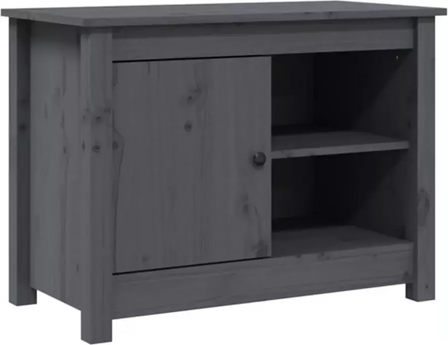 VidaXL -Tv-meubel-70x36 5x52-cm-massief-grenenhout-grijs - Foto 5