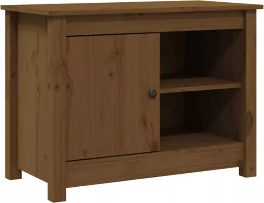 VidaXL -Tv-meubel-70x36 5x52-cm-massief-grenenhout-honingbruin - Foto 5